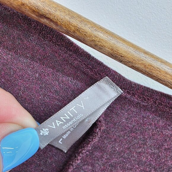 Vanity Tank Top Womens Size L Plum Purple Sleeveless Asymmetric Hem Scoop Neck - Picture 8 of 12